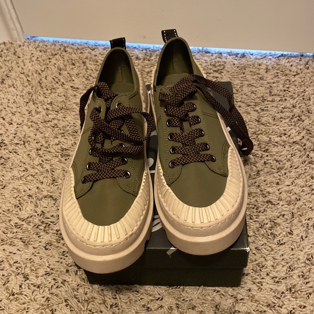 Zara, green and cream sneakers